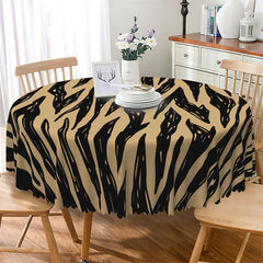 Lofaris Black Light Brown Irregular Pattern Tablecloth