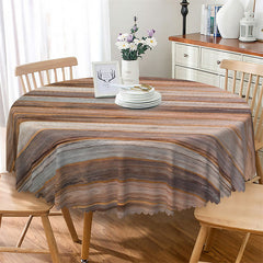 Lofaris Colorful Wooden Pattern Simple Round Tablecloth