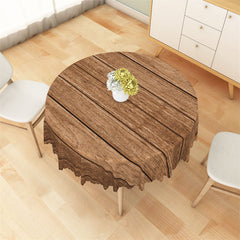 Lofaris Light Brown Fashion Wooden Round Tablecloth