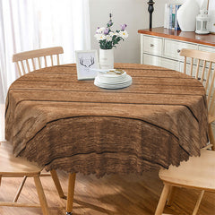 Lofaris Light Brown Fashion Wooden Round Tablecloth