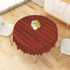 Lofaris Burgundy Wooden Pattern Cute Round Tablecloth