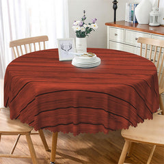 Lofaris Burgundy Wooden Pattern Cute Round Tablecloth