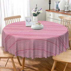 Lofaris Sweet Gradient Pink Wooden Round Tablecloth