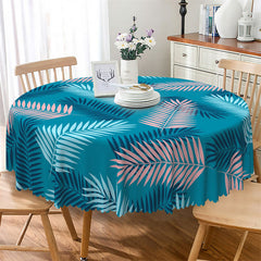 Lofaris Greenish Blue Pink Monstera Summer Round Tablecloth