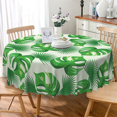 Lofaris Monstera Light Green Round Tablecloth For Summer Party