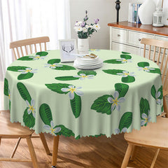 Lofaris Light Green Cute Leaves Flower Summer Round Tablecloth