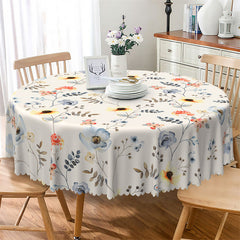 Lofaris Spring Sunflowers Boho Warm White Round Tablecloth