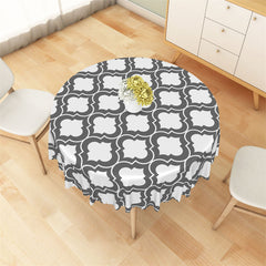 Lofaris Grey Modern Pattern Family Round Tablecloth