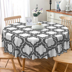 Lofaris Grey Modern Pattern Family Round Tablecloth