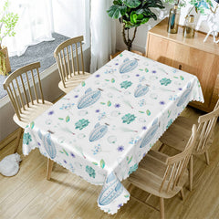 Lofaris Sea Marine Blue White Plant Rectangle Tablecloth