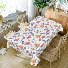 Lofaris Leaves Morning Glory Pattern Rectangle Tablecloth