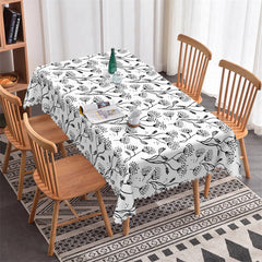 Lofaris Dandelion Black White Rectangle Tablecloth Decor