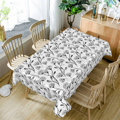 Lofaris Dandelion Black White Rectangle Tablecloth Decor