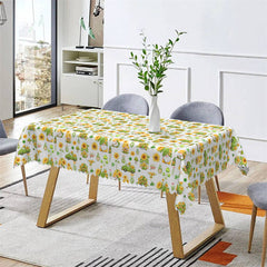 Lofaris Sunflower Green Car Dwarf Pattern Square Tablecloth