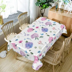 Lofaris Purple Pink Flowers Butterflies Restaurant Tablecloth