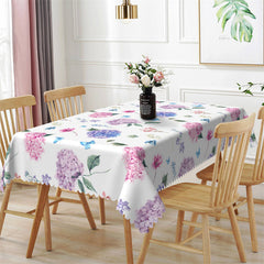 Lofaris Purple Pink Flowers Butterflies Restaurant Tablecloth