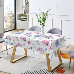 Lofaris Purple Pink Flowers Butterflies Restaurant Tablecloth