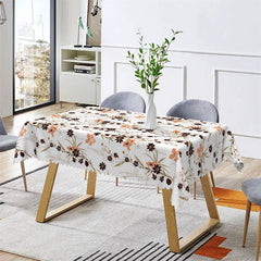 Lofaris Blue Orange Flowers Country Dining Room Tablecloth