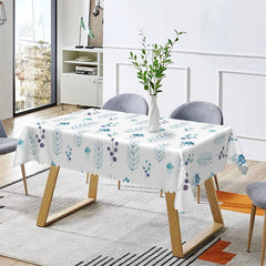 Lofaris Herbs Teal Kitchen Pattern Square Tablecloth Decor