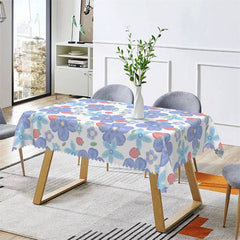 Lofaris Purple Blue Flowers Dining Room Square Tablecloth