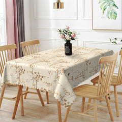 Lofaris Brown Flowers Vintage Cafe Rectangle Tablecloth