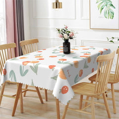 Lofaris Orange Tulip Flowers Pattern Rectangle Tablecloth