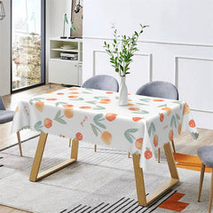 Lofaris Orange Tulip Flowers Pattern Rectangle Tablecloth