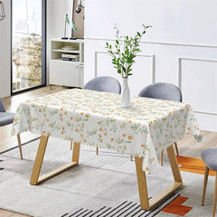 Lofaris Orange Flowers Country Dining Room Pattern Tablecloth