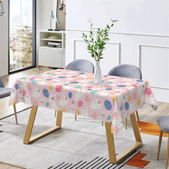 Lofaris Rabit Eggs Pink Easter Pattern Rectangle Tablecloth