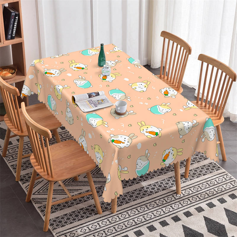 Lofaris Cute Carrot Rabit Dining Room Rectangle Tablecloth