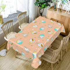 Lofaris Cute Carrot Rabit Dining Room Rectangle Tablecloth