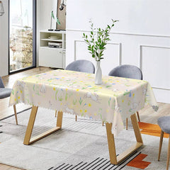 Lofaris White Rabit Rectangle Tablecloth Indoor And Outdoor