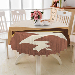 Lofaris Modern Gold Sunrise Moutain Desert Round Tablecloth