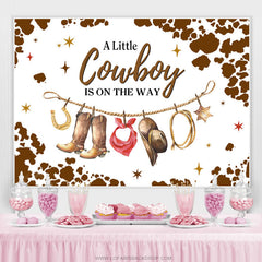 Lofaris A Cowboy Is On The Way Cute Baby Shower Backdrop