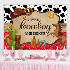 Lofaris A Little Cowboy Is On The Way Baby Shower Backdrop