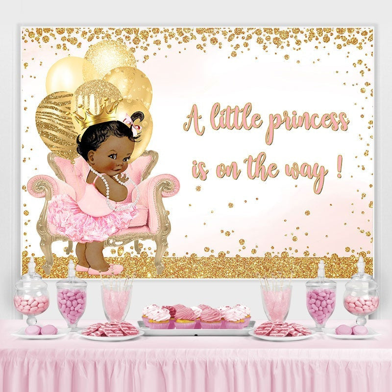 A Little Princess Is On the Way Backdrop for Baby Shower