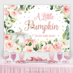 Lofaris A Little PumPkin Is On The Way Baby Shower Backdrop For Party