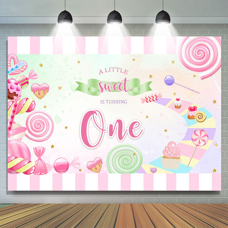 Lofaris A Little Sweet Is Turning 1st Happy Birthday Backdrop