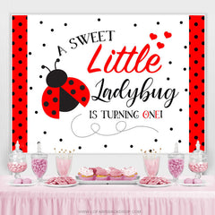 Lofaris A Sweet Little Ladybug Is Turning One Birthday Backdrop