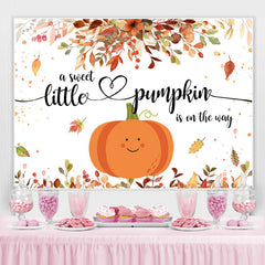 Lofaris Little Pumpkin And Yellow Leaves Baby Shower Backdrop