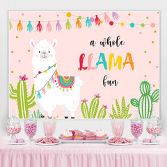 Lofaris A Whole Llama Lun Pink Birthday Backdrops For Girl