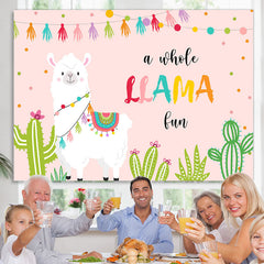 Lofaris A Whole Llama Lun Pink Birthday Backdrops For Girl