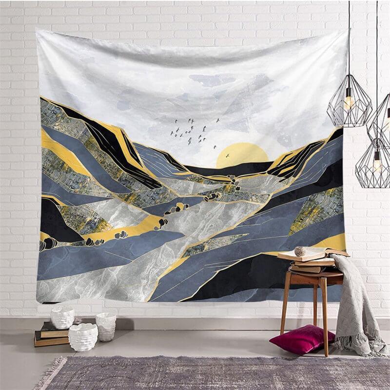 Lofaris Abstract Mountain Landscape Bohemian Wall Tapestry