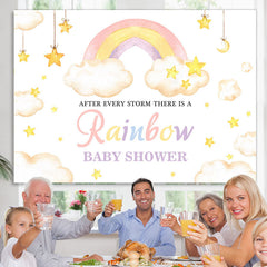 Lofaris After Storm There Is Rainbow Baby Shower Backdrop