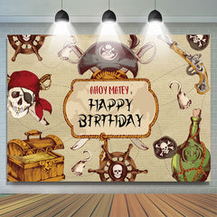 Lofaris Ahoy Matey Horrible Halloween Happy Birthday Backdrop