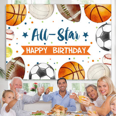 Lofaris Allstar Sport Theme Happy Birthday Backdrop For Boy