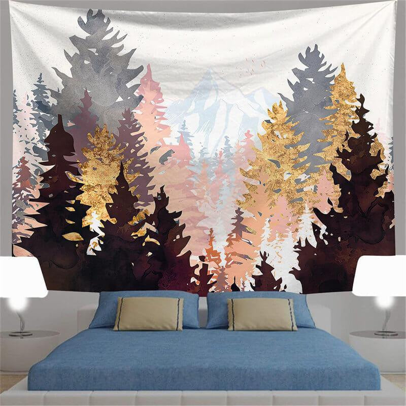 Lofaris Art Decor Painting Style Forest Family Wall Tapestry