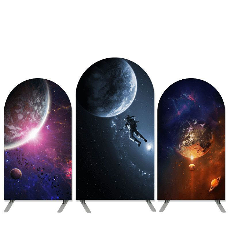 Lofaris Astronaut In Space Theme Arch Backdrop Kit For Birthday