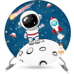 Lofaris Astronaut Star Comet Round Birthday Backdrop For Boy