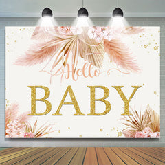 Lofaris Autumn Glitter Flowers Charmful Baby Shower Backdrop